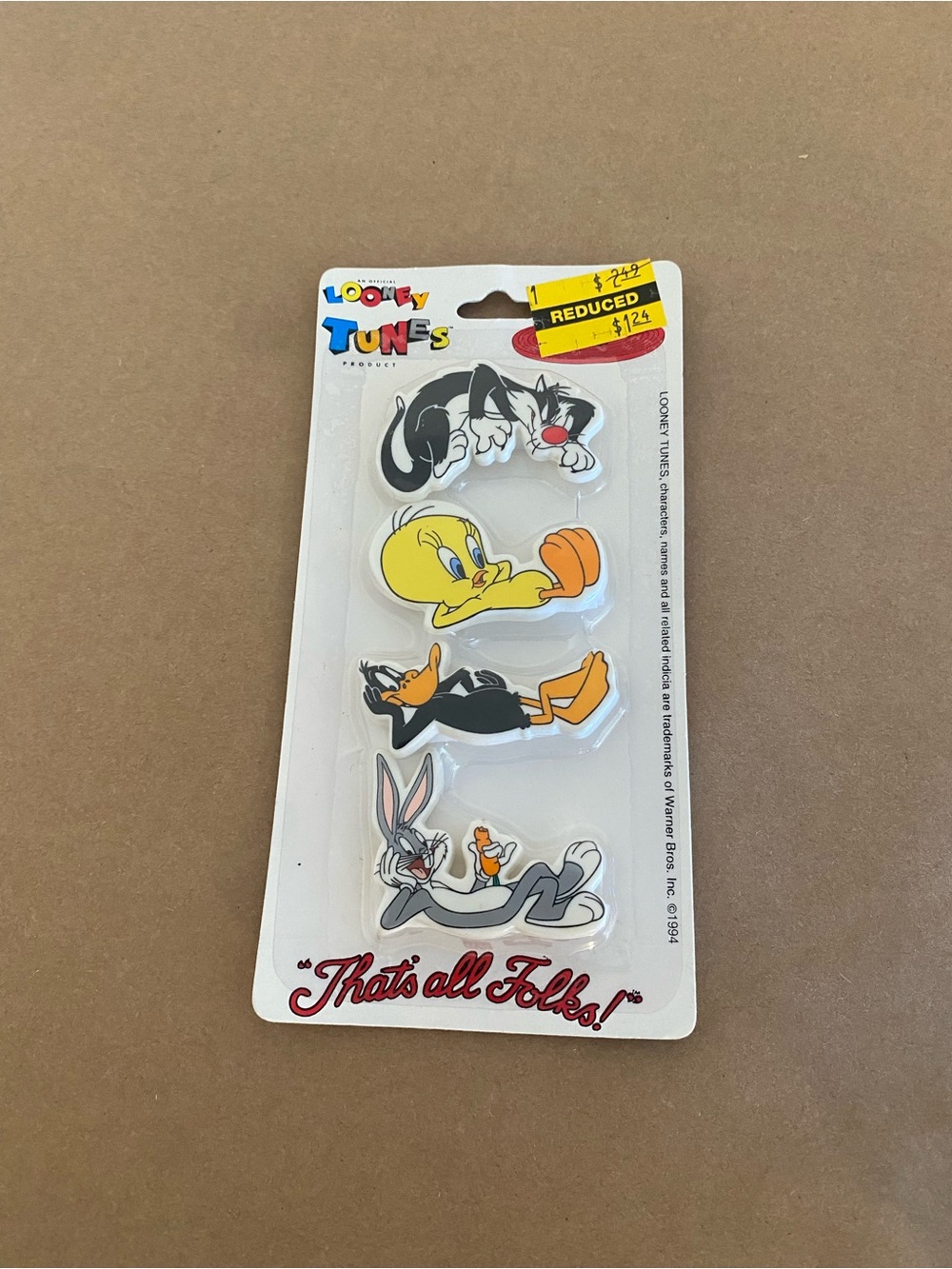 Looney Tunes Vintage New old stock Hair Barrettes 1994 Tweedy bugs Sylvester